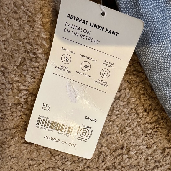 NWT Athleta Retreat Linen Jogger in Chambray Blue Women’s size 6 - Picture 9 of 11
